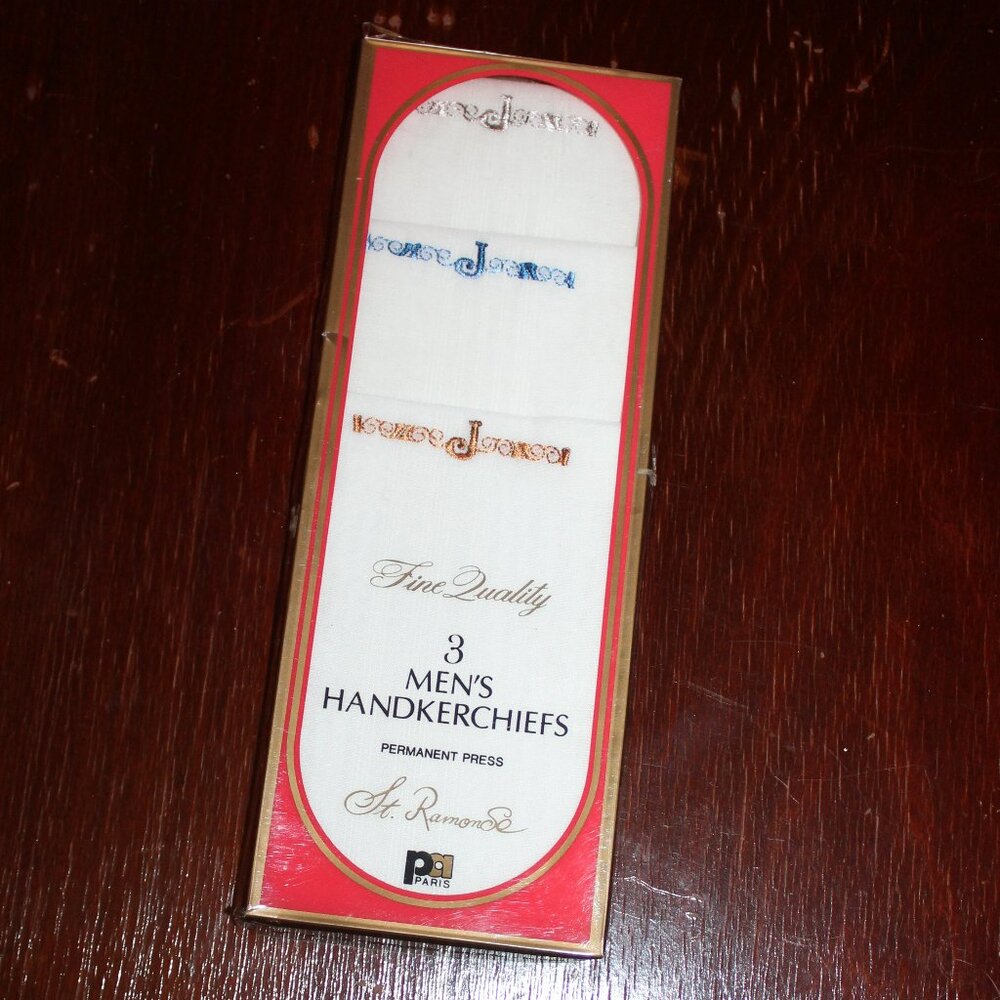 Vintage New In Package ST. Ramonse Paris Men Handkerchiefs
